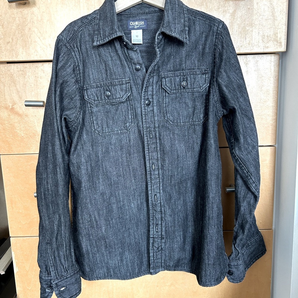 Boys dark denim shirt